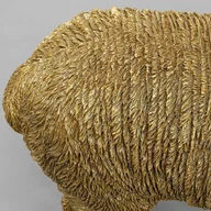 Lampy stojące - Lampa stołowa Kare Alpaca, złota, brązowy tekstylny klosz - miniaturka - grafika 1