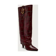 Kozaki damskie - Kurt Geiger Skórzane kozaki na słupku FOLD OVER - miniaturka - grafika 1