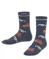 Skarpetki damskie - FALKE Uniseks - dzieci Skarpety Police and Fire Cars K SO Zrównoważona Bawełna z wzorem 1 Para, Niebieski (Light Denim 6660), 31-34 (7-9 lata) - miniaturka - grafika 1