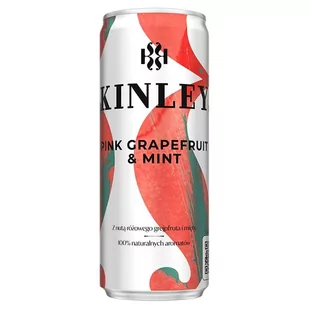 Kinley Pink Grapefruit & Mint Napój gazowany 250 ml - Napoje gazowane - miniaturka - grafika 1