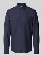 Koszule męskie - Koszula lniana o kroju slim fit z kołnierzykiem typu kent model ‘CAIDEN’ - miniaturka - grafika 1