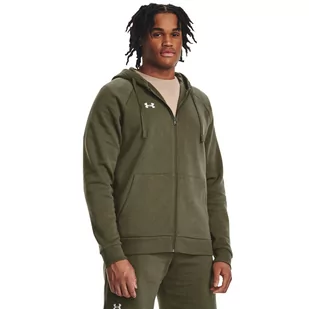 Męska bluza dresowa rozpinana z kapturem Under Armour UA Rival Fleece FZ Hoodie - oliwkowa/khaki - UNDER ARMOUR - Bluzy sportowe męskie - miniaturka - grafika 1