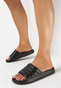 Czarne Klasyczne Klapki z Pianki z Ozdobną Cholewką Filare - Klapki i japonki damskie - miniaturka - grafika 1