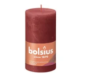 Świece - Bolsius Świeca Pieńkowa Rustic 13 cm DELIKATNA CZERWIEŃ 146649 - miniaturka - grafika 1