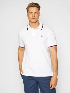 Koszulki męskie - Ralph Lauren Polo Polo Classics 710842621002 Biały Slim Fit - grafika 1