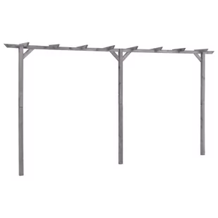 vidaXL Pergola ogrodowa, szara, 400x40x205 cm, impregnowana sosna - Kratki i pergole - miniaturka - grafika 1