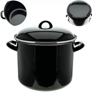 Garnek Emaliowany Czarna Emalia 24cm 8L Bigos - Garnki - miniaturka - grafika 1