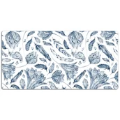 Podkładki na biurko - Duża mata na biurko Niebieskie liście 120x60 cm - miniaturka - grafika 1