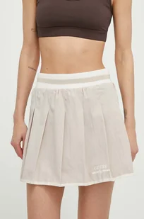 Guess spódnica ARLETH kolor beżowy mini rozkloszowana V4GD19 WG2Q0 - Spódnice - miniaturka - grafika 1