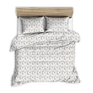 Pościel - Pościel flanelowa 160x200 biała beżowa brązowa czarna kwiatowy rzucik - miniaturka - grafika 1