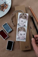 Zakładki do książek - PortreTulki - Najmilszy prezent dla czytającej babci - zakładka z wnusiami - miniaturka - grafika 1