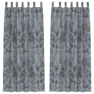 Zasłony - vidaXL Zasłona z zasłonami 2 pcs Srebrny szary 225 x 140 cm Aksamit - miniaturka - grafika 1