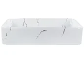 Umywalki - Umywalka nablatowa ceramiczna efekt marmuru 51 x 34 cm biała HOPI - miniaturka - grafika 1