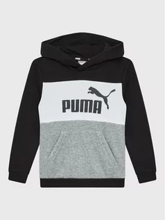 Odzież sportowa dziecięca - Puma Bluza Essentials+ Colourblock 849081 Czarny Regular Fit - grafika 1