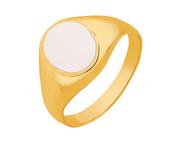 Sygnety - Złoty pierścionek z masą perłową - sygnet - miniaturka - grafika 1