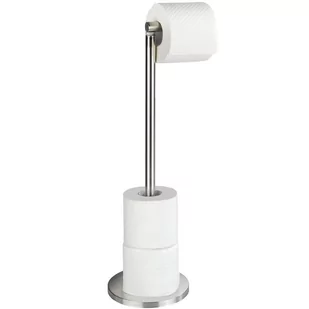 Wenko Stand uchwyt na papier toaletowy 2 W 1 uchwyt na szczotkę WC i uchwyt na zapasowe rolki w jednym, zajmuje mało miejsca, stal nierdzewna ze stali nierdzewnej, matowa, 17 x 21 x 55 cm 22985100 - Akcesoria do wc - miniaturka - grafika 2