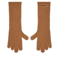 Rękawiczki - Rękawiczki Damskie PINKO Grecia 105997 A2Z4 Brązowy - miniaturka - grafika 1