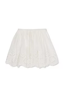 Sukienki i spódniczki dla dziewczynek - Konges Sløjd spódnica bawełniana dziecięca kolor biały mini rozkloszowana - grafika 1