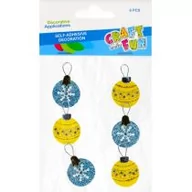 Ozdoby bożonarodzeniowe - Craft with Fun Naklejki Boże Narodzenie Bombki 480412 - miniaturka - grafika 1