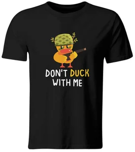 Koszulka ze Śmieszny Nadrukiem Don't Duck With Me, roz. L - Koszulki męskie - miniaturka - grafika 1