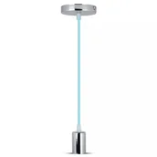 Oprawy, klosze i abażury - V-TAC Oprawa Wisząca V-TAC Chrom Metal Jasno Niebieski przewód VT-7338 5 Lat Gwarancji SKU 3787 - miniaturka - grafika 1