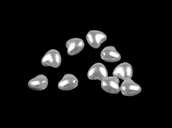 Półfabrykaty do biżuterii - Serduszka Plastik Glance Białe 4X5Mm 10Szt - miniaturka - grafika 1