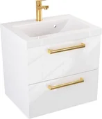 Szafki łazienkowe - Szafka z Umywalką ATHOS 50 cm - Uchwyt Złoty - miniaturka - grafika 1