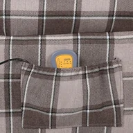 Fotele - vidaXL Rozkładany fotel masujący, beżowy, obity tkaniną - miniaturka - grafika 1