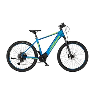FISCHER Rower elektryczny MTB, rower górski MONTIS 6.0i, rower elektryczny dla kobiet i mężczyzn, RH 46 cm, silnik środkowy 90 Nm, akumulator 36 V w ramie, niebieski matowy, 46 cm-504 Wh - Rowery elektryczne - miniaturka - grafika 1