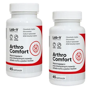 LAB-V Arthro Comfort – Kompleksowe wsparcie zdrowia stawów oraz układu ruchu dla psów i kotów 2x45 kapsułek - Suplementy i witaminy dla psów - miniaturka - grafika 1