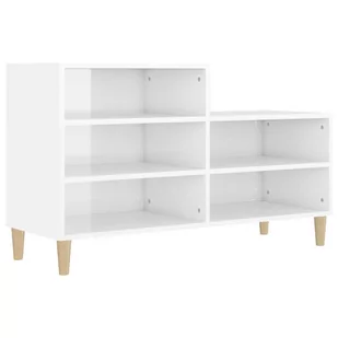 Szafka na buty, wysoki połysk, biała, 102x36x60 cm - Szafki na buty - miniaturka - grafika 3
