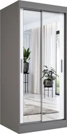 Szafy - MKPOL Szafa przesuwna MODUO COMFORT 90 antracyt/biała mat z dwoma lustrami - miniaturka - grafika 1
