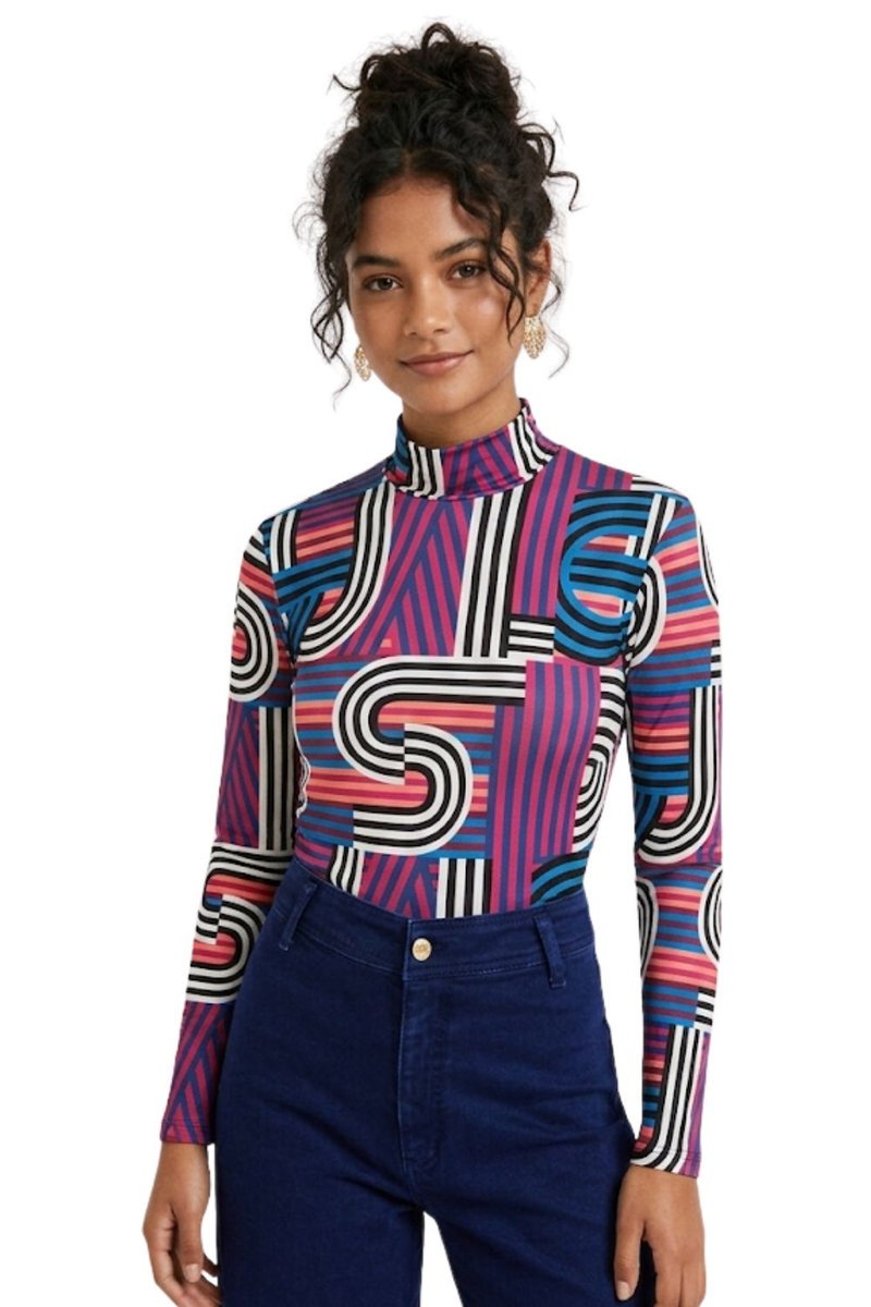 Bluzka damska Desigual Tops wzór geometryczny -XS