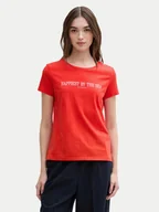 Koszulki i topy damskie - Tom Tailor Denim T-Shirt 1045417 Czerwony Regular Fit - miniaturka - grafika 1