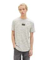 Koszulki męskie - TOM TAILOR Denim Koszulka męska 1036967, 29905-Creme Black Space Dye, XL, 29905 – Creme Black Space Dye, XL - miniaturka - grafika 1