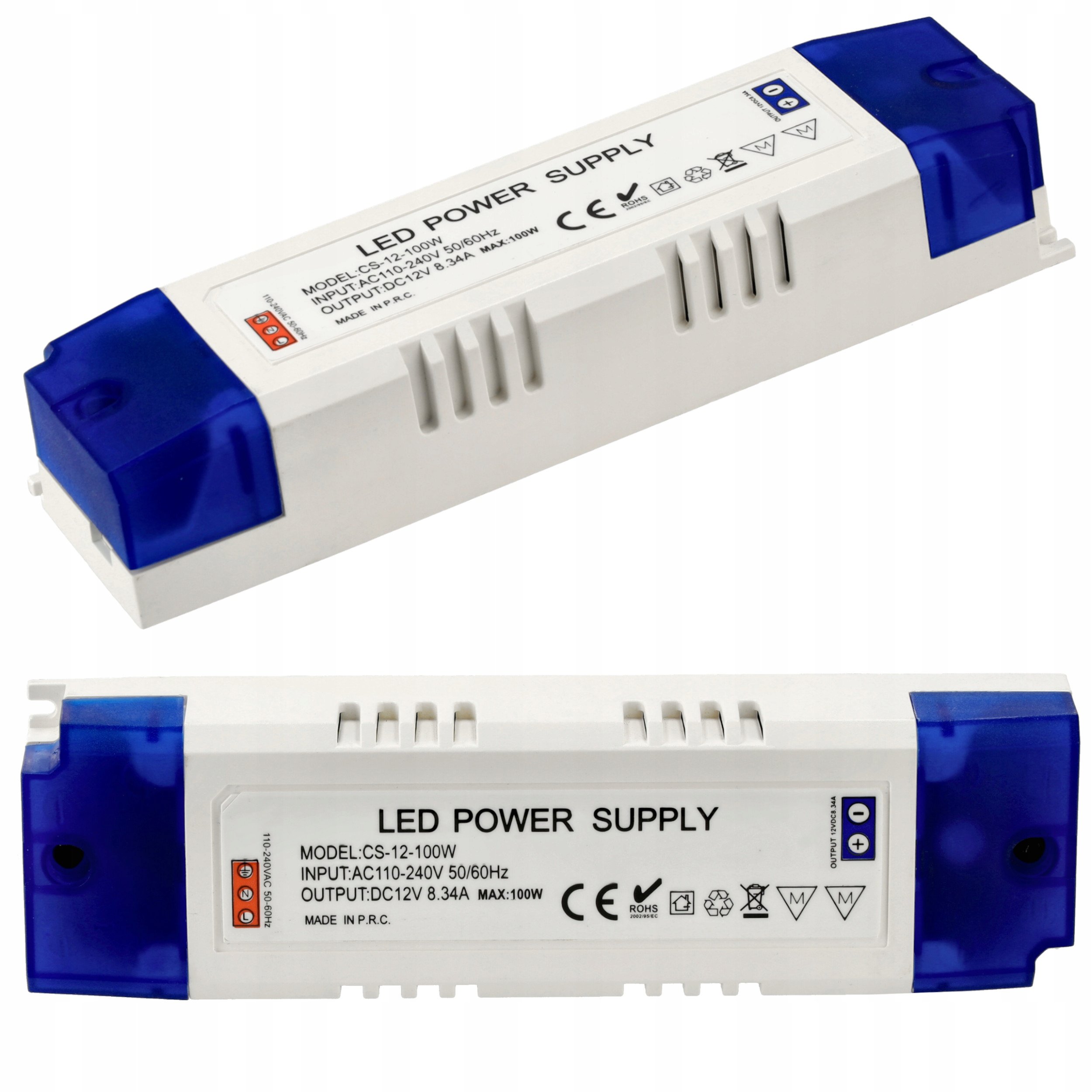 Zasilacz Led 12V Do Taśmy Led 100W 8,3A IP20 Meblowy Transformator 230V 12V