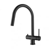 Baterie kuchenne - Blue Water Cyrus czarny mat Bateria kuchenna z podłaczeniem do fitrów z wyciąganą wylewką CYRUS CZARNY MAT - miniaturka - grafika 1