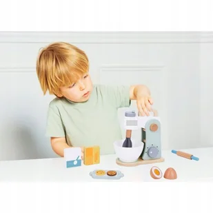 Mikser Drewniany Pastelowy Zestaw Akcesoria WYPOSAŻENIE KUCHNI DLA DZIECKA - Zabawy w naśladowanie dorosłych - miniaturka - grafika 1