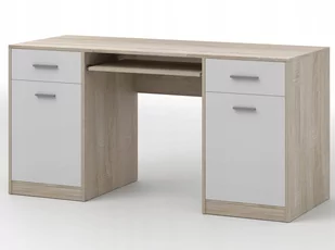 Duże biurko komputerowe sonoma białe 150 cm LUCAS - Biurka - miniaturka - grafika 1