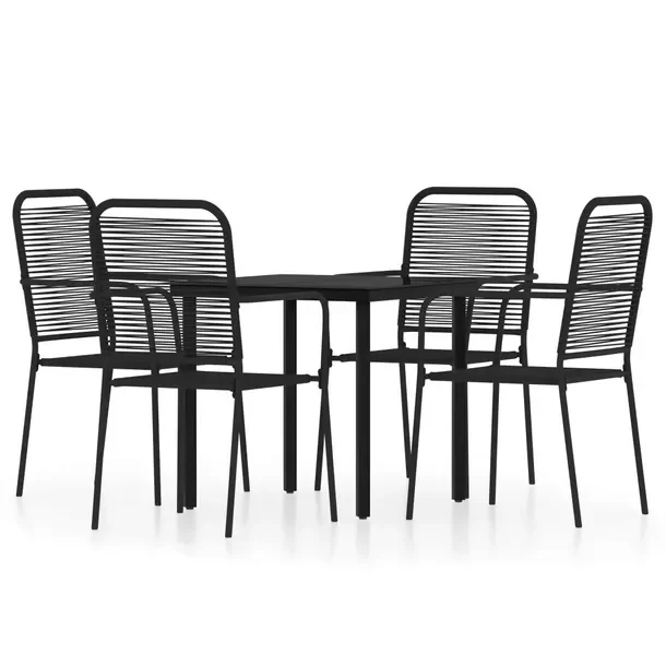 Modny zestaw mebli jadalnianych czarny, stół 80x80x74 cm, krzesło 56x53,