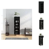 Szafki na buty - vidaXL Szafka na buty czarna 30x35x105 cm materiał drewnopochodny - Szafki - miniaturka - grafika 1