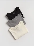 Bluzki dla niemowląt - Reserved - Bawełniany longsleeve 3 pack - czarny - miniaturka - grafika 1