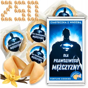 Ciasteczka z Wróżbą x250 Prezent na Dzień Mężczyzny Dzień Chłopaka NAKLEJKI - Pieczywo chrupkie - miniaturka - grafika 1