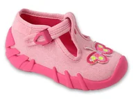 Buty dla dziewczynek - Kapcie dziecięce Befado 110P507 dziewczęce domowe do przedszkola zapinki-21 - miniaturka - grafika 1