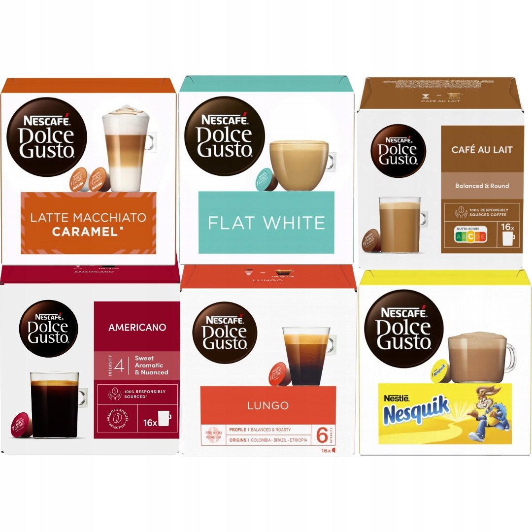 Zestaw Kapsułek do Dolce Gusto Nescafe MIX 96 sztuk 6x16