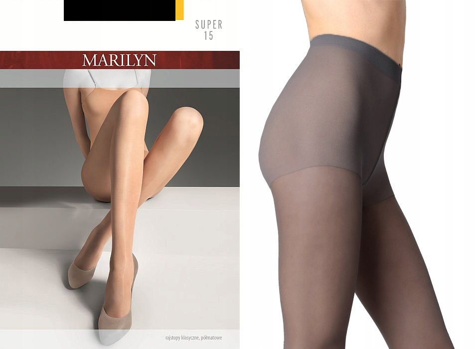 Marilyn Szare Grafitowe Klasyczne Rajstopy Z Lycry 15 Grigio 3/M