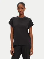 Koszulki i topy damskie - Tommy Hilfiger T-Shirt Gold Button WW0WW45628 Czarny Regular Fit - miniaturka - grafika 1