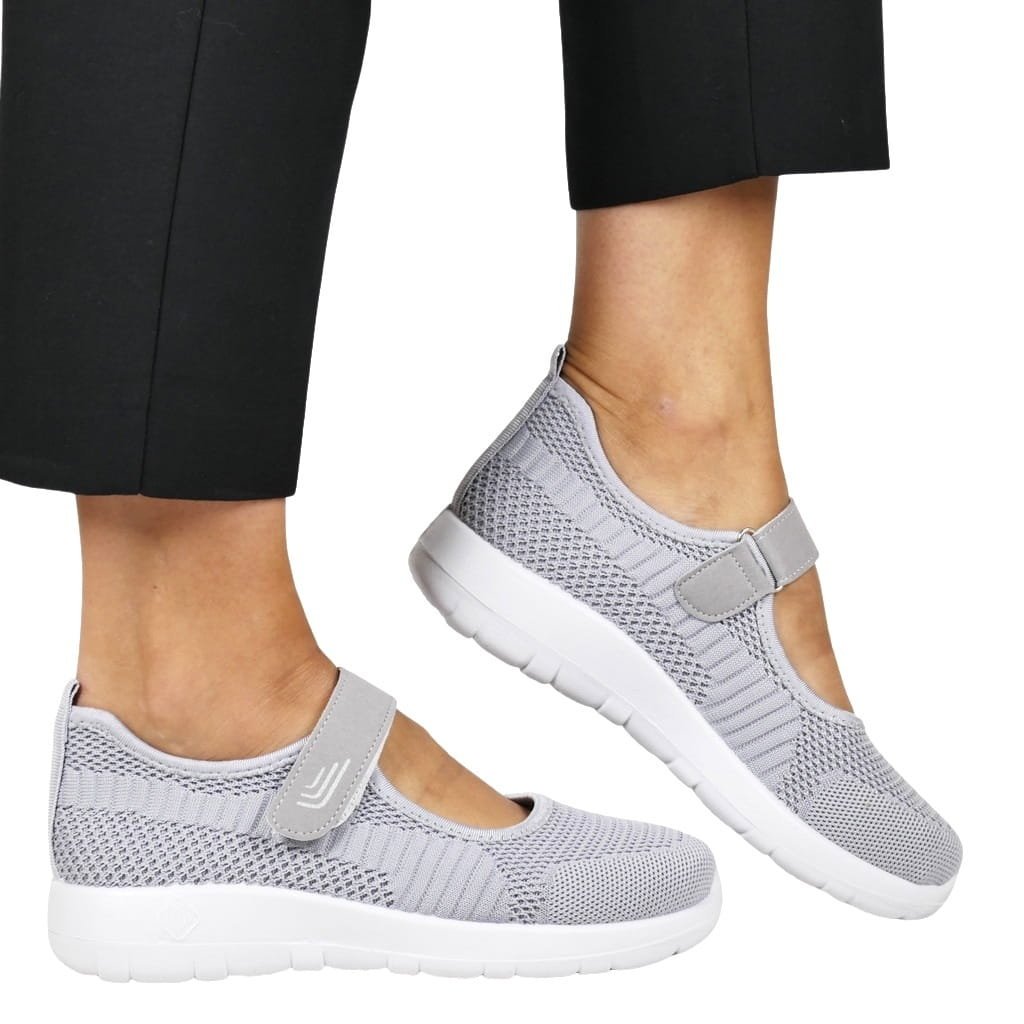 DAMSKIE PÓŁBUTY SPORTOWE NA RZEP NEWS 4695 SZARE