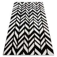 Dywany - Dywan nowoczesny MUNDO E0571 jodełka, chevron outdoor beż / czarny 160x220 cm - miniaturka - grafika 1