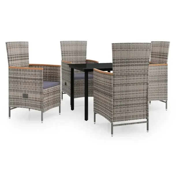 Zestaw Mebli Ogrodowych Rattan PE, Stół 80x80x74 cm, Krzesła 58x62x108 c